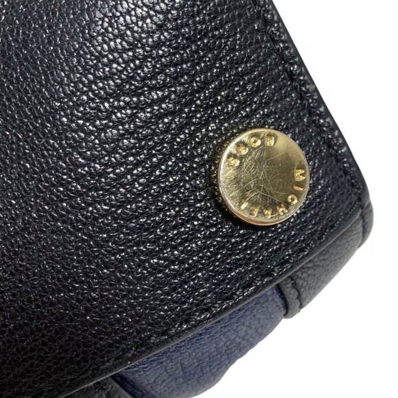 MICHAEL KORS Collins Stud Medium TwoTone Leather Satchel Shoulder Bag + Fob EUC - Picture 7 of 12